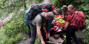 Walker rescued from waterfalls area after injuring ankle
