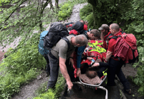 Walker rescued from waterfalls area after injuring ankle