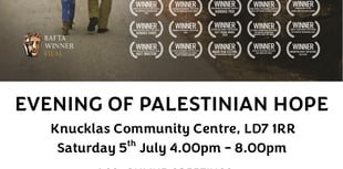 Evening of Palestinian Hope to be held in Knighton