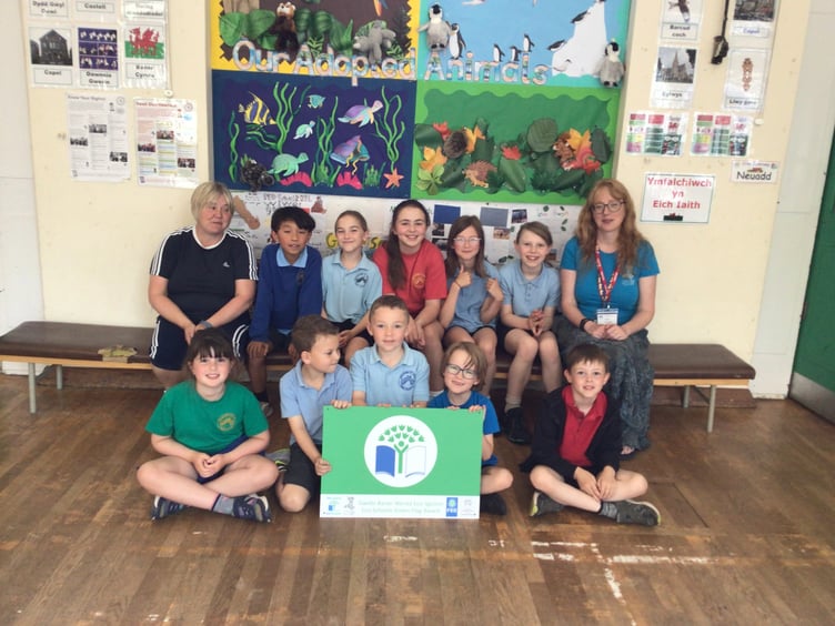 Ysgol Pontsenni celebrate receiving their second Eco-Schools Green Flag for outstanding environmental work