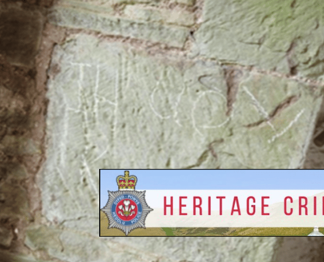 Graffiti at Bronllys Castle sparks police investigation
