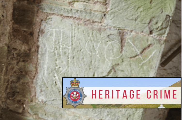 Graffiti at Bronllys Castle