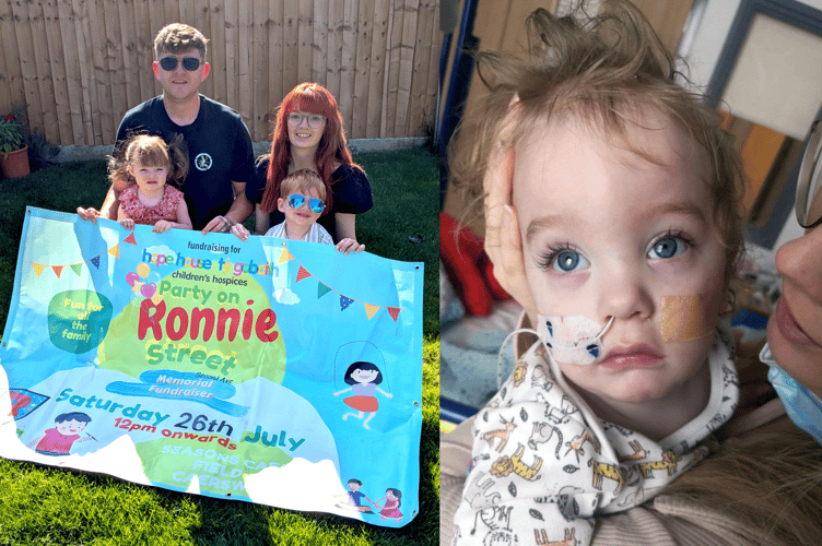 Left is the Jones family with a banner for the event. Right is Ronnie Jones, who passed away in November 2021