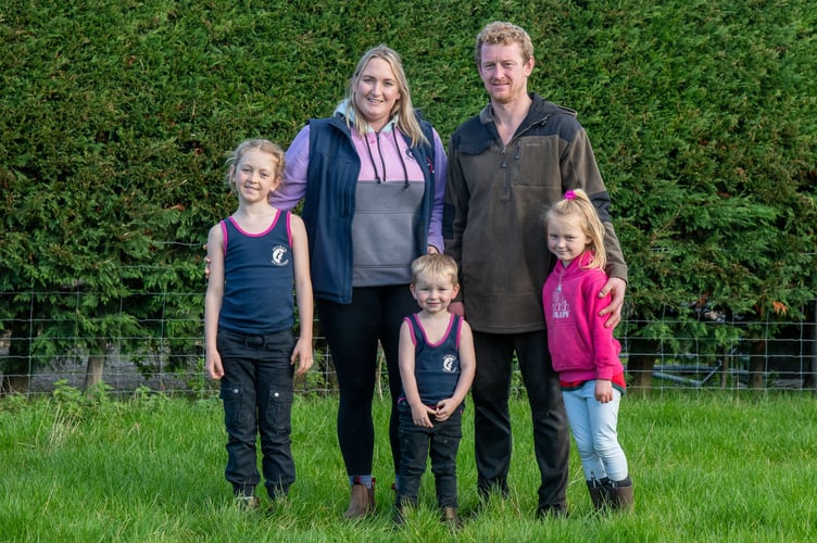 Ffion and Richard Jones with Megan (left) Elis and Sara
