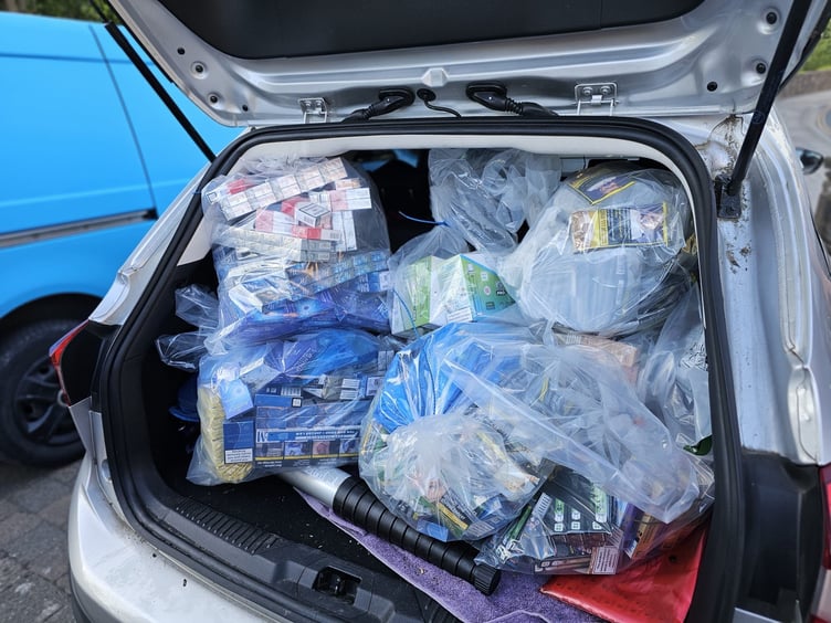 Some of the illegal tobacco productions that were seized from convenience stores in the county as part of Operation CeCe