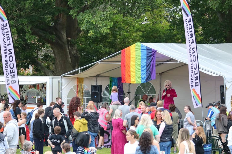 This year’s Brecon Pride features two stages, including a circus rig showcasing spectacular aerial performances