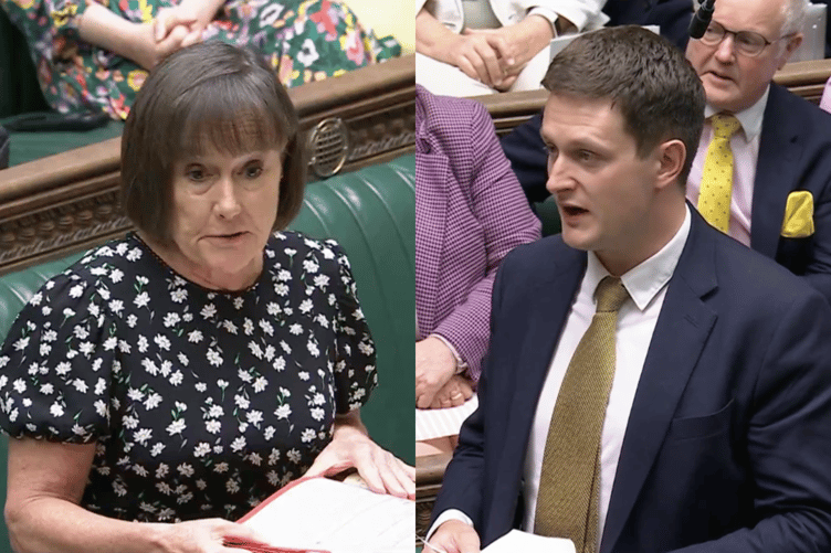 MP David Chadwick and Welsh Secretary Jo Stevens in the House of Commons