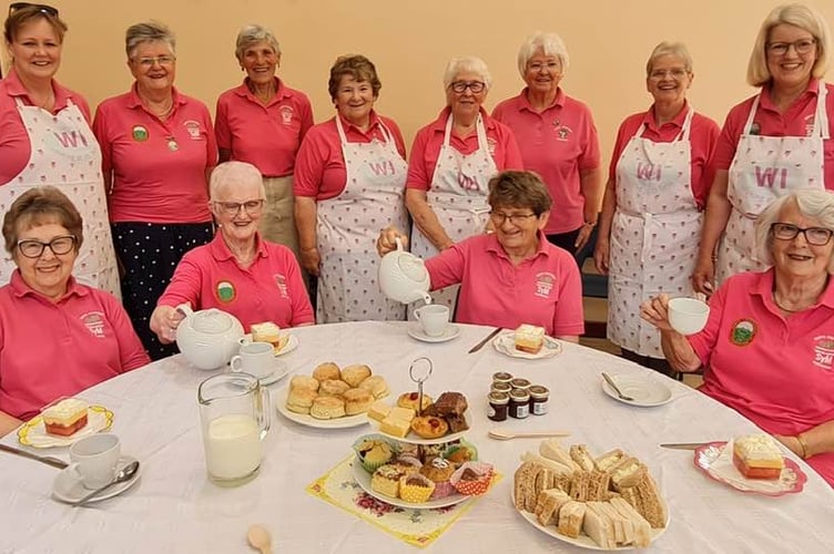 owys Brecknock Federation of Women’s Institutes members enjoying their Celebratory Afternoon Tea Party at Llangorse Village Hall