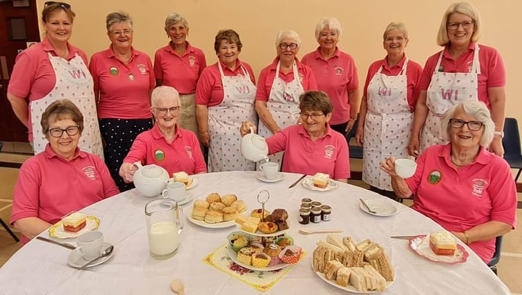 owys Brecknock Federation of Women’s Institutes members enjoying their Celebratory Afternoon Tea Party at Llangorse Village Hall