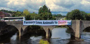 Animal rights group hold demonstration on Royal Welsh Show first day