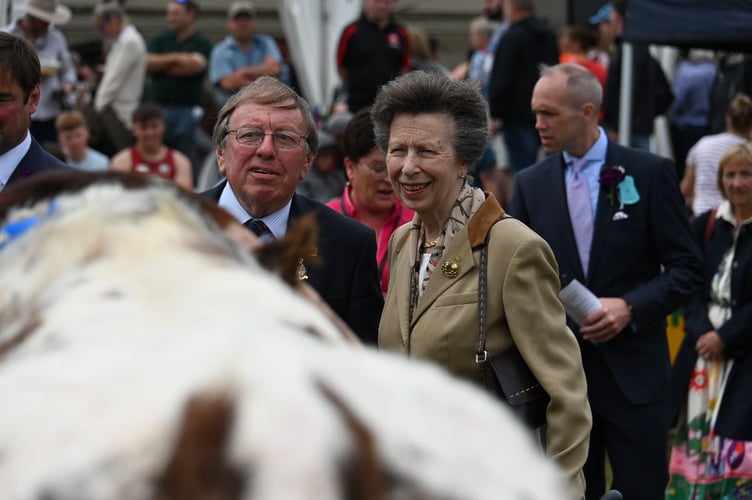 HRH The Princess Royal with RWAS Assistant Hon. Director for Cattle, Mr Meurig James