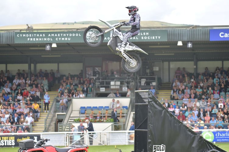 The Bolddog FMX team thrill crowds with high-flying stunts in the main ring