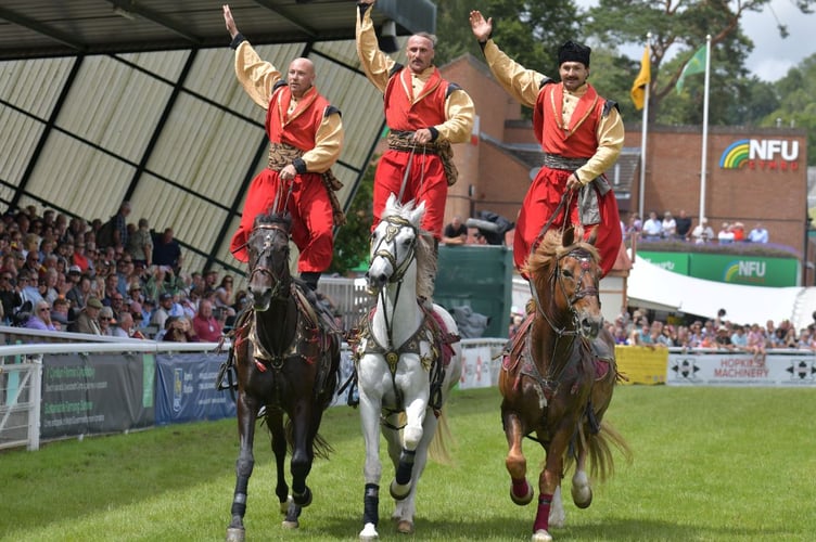 Ukrainian Cossacks perform a dazzling display of traditional horsemanship and acrobatics
