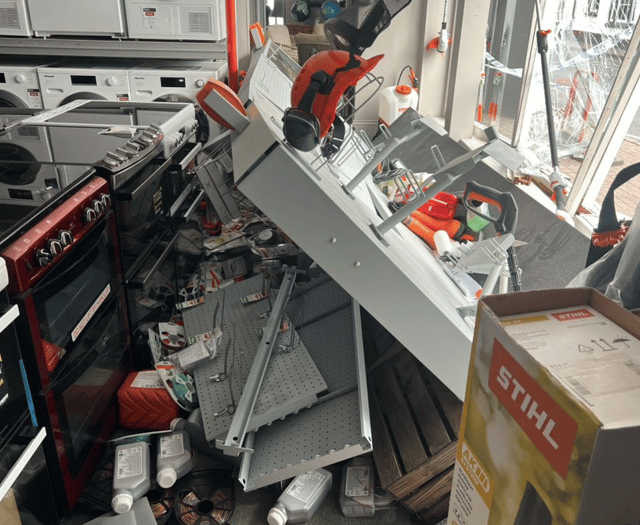 Over £6,000 of goods stolen from Webbs of Crickhowell in ram raid