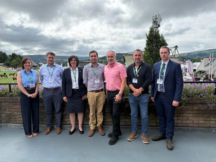 Left to right: Gail Jenkins NFU Cymru County Adviser, James Tudor NFU Cymru Group Secretary, Abi Reader NFU Cymru Deputy President, Tom Rees NFU Cymru Glamorgan County Chair, Rob Taylor Wales Wildlife and Rural Crime Co-ordinator, Garry Williams NFU Cymru Rural Crime Lead, Ilan Jones NFU Cymru County Adviser