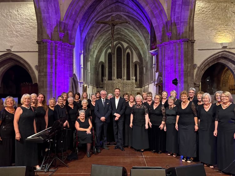 The Builth Wells Ladies Choir performed alongside Russell Watson at Brecon Cathedral
