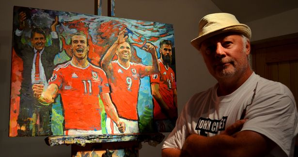 Welsh artist Meirion Jones is exhibiting at the International Welsh Rarebit Centre throughout August