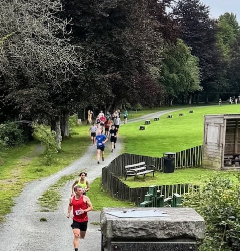 Runners in action