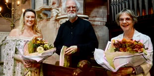 Rowan Williams and Hilary Davies perform at Llansantffraed Church