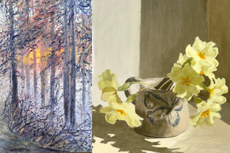 Left is work by Alice Perceval and right is work by Kitty Perceval