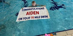Incredible Aiden completes mammoth swim challenge for charity