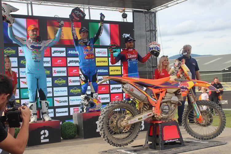 The overall winners on the podium