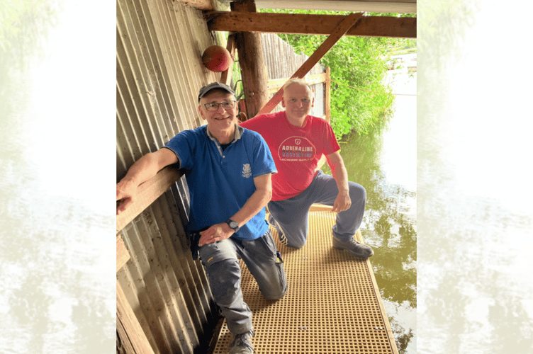 Richard McCulloch and John Farmer on the new jetty