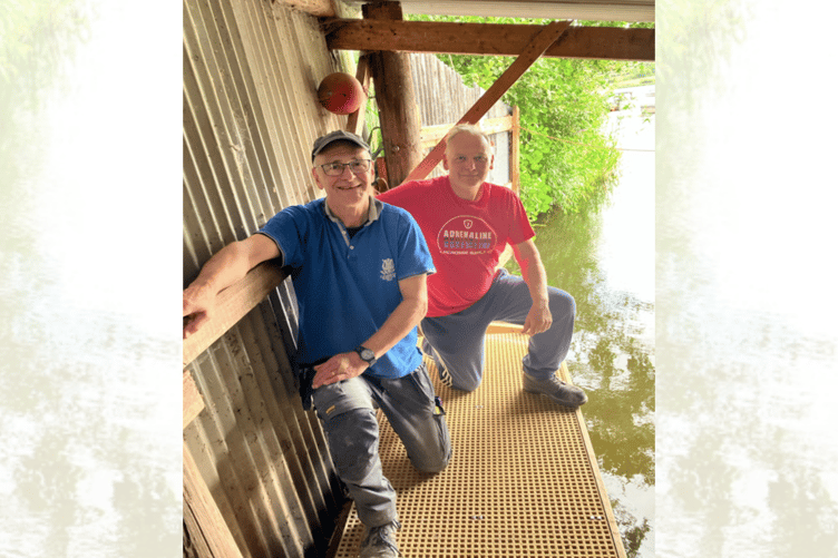 Richard McCulloch and John Farmer on the new jetty