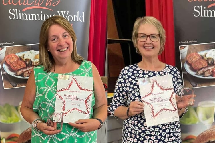 Steph Bufton and Carol Jones – Builth Wells Slimming World members and finalists in this year’s Women of the Year awards, are celebrated for their inspiring weight-loss journeys