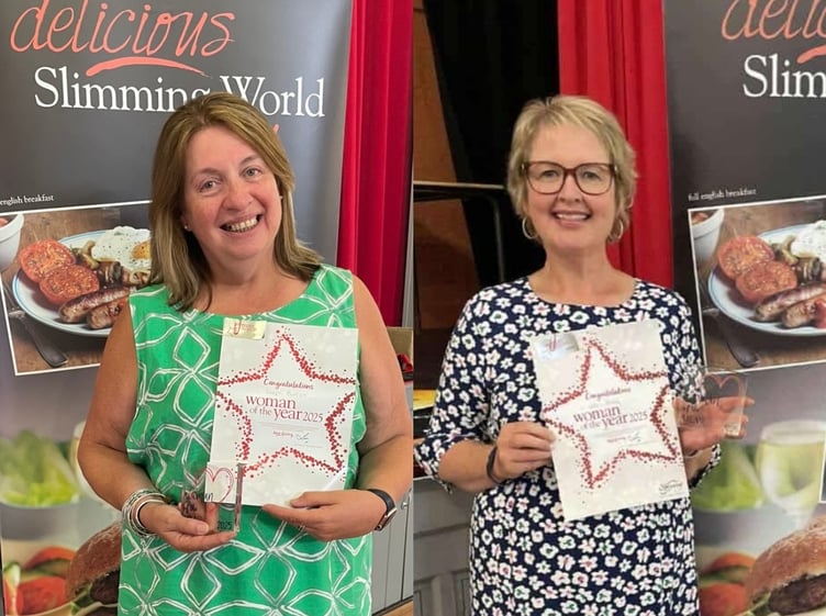 Steph Bufton and Carol Jones – Builth Wells Slimming World members and finalists in this year’s Women of the Year awards, are celebrated for their inspiring weight-loss journeys