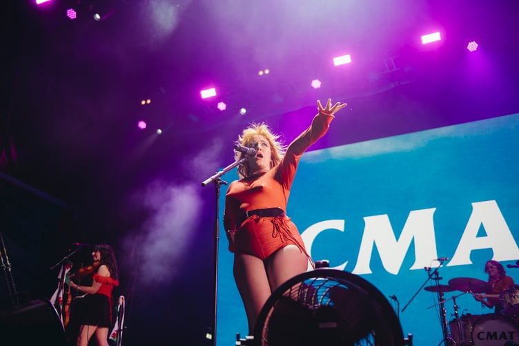 Irish musician and singer CMAT proved a huge hit on the Mountain Stage on Saturday night