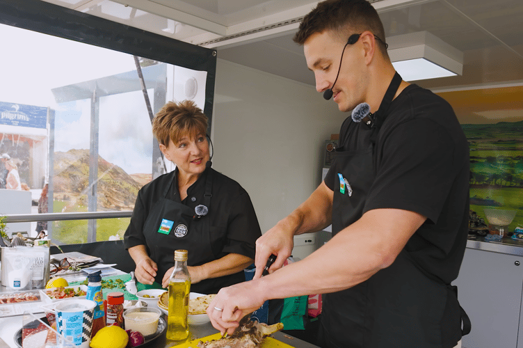 Jonathan 'Fox' Davies is a brand ambassador for Welsh lamb. He is pictured here cooking at the Royal Welsh Show