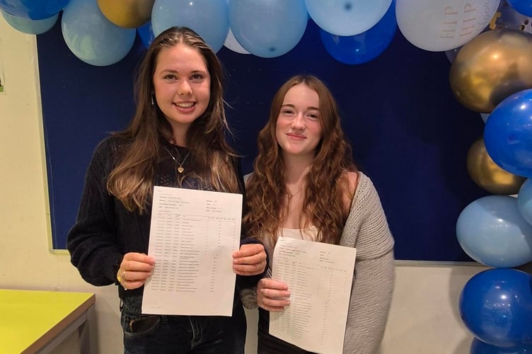 Florence Cherrington (left) and Meg Sheeran (right) at Brecon High School