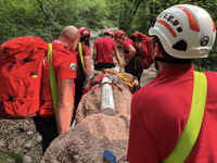 Double injury in rescue team waterfall callout