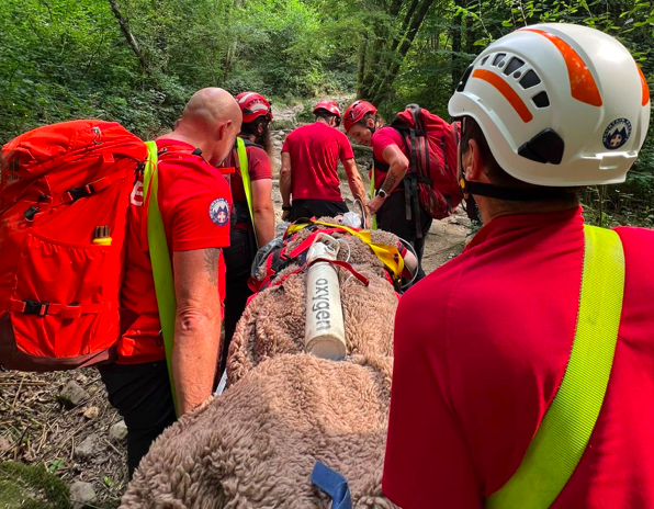 Double injury in rescue team waterfall callout