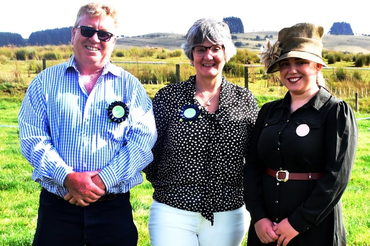 Cwmowen Show Presidents, Mr and Mrs Andrew & Jacqui Bevan, with Pony Show Judge Miss Tilly Powell.