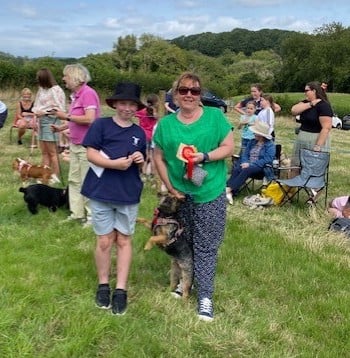 Prize winner Willow with her handler Jack Cartwright