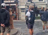 Alan Carr spotted filming in Hay-on-Wye