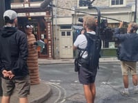 Alan Carr spotted filming in Hay-on-Wye