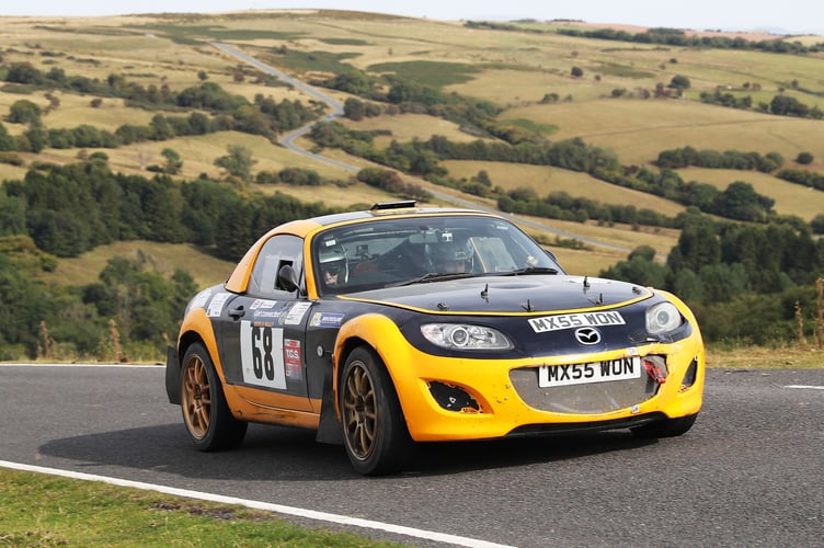 Peter Taylor and Lucy Gutteridge in their Mazda MX5 MK3