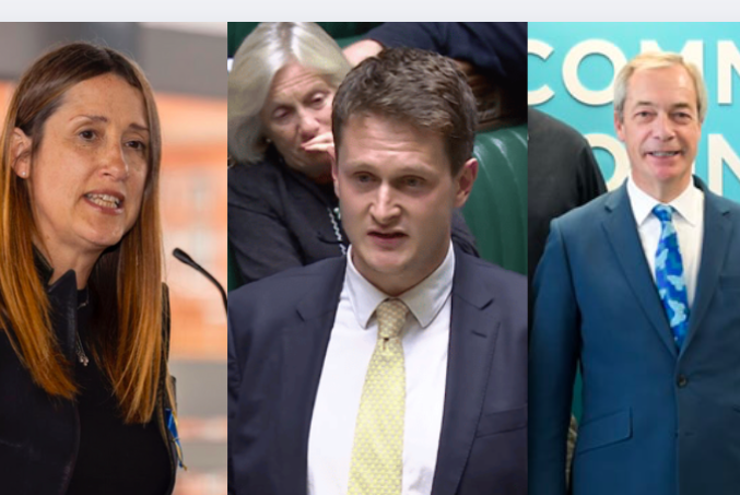 Jane Dodds MS, David Chadwick MP, Nigel Farage