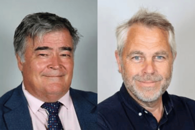 Left is Cllr Gareth E Jones and right is Cllr Elwyn Vaughan