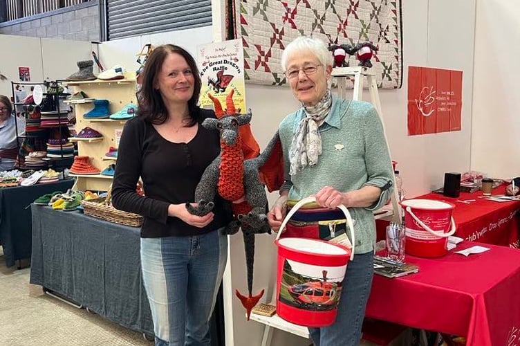 Ffleur the crocheted dragon helped raise thousands of pounds for Wales Air Ambulance