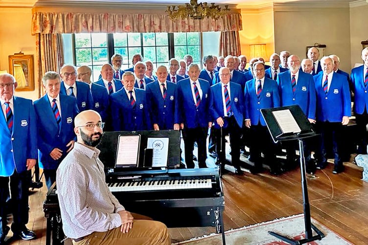 The Builth choir pictured at Llangoed Hall