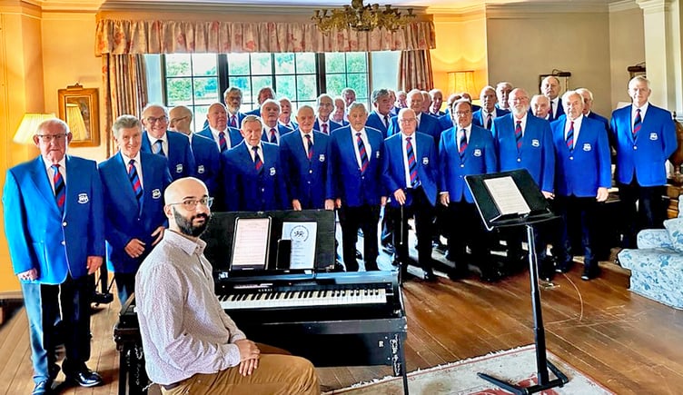 The Builth choir pictured at Llangoed Hall