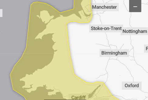 Wales issued with yellow weather warning for early next week