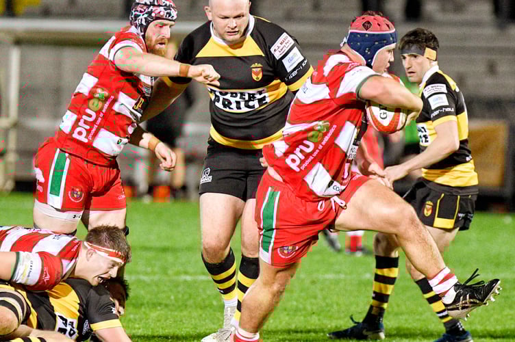 Josh Morse was makes a break for Llandovery