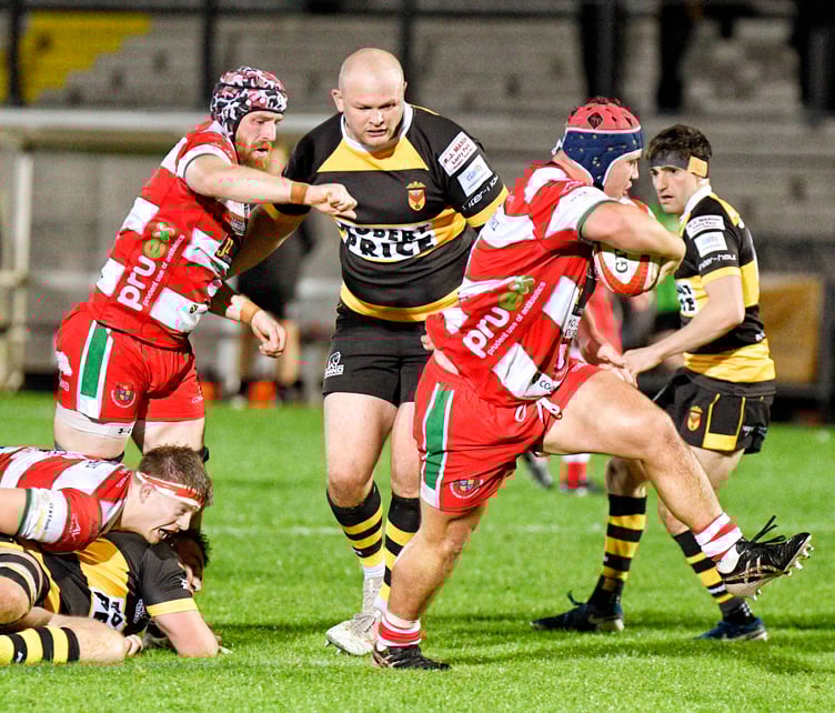 Josh Morse was makes a break for Llandovery