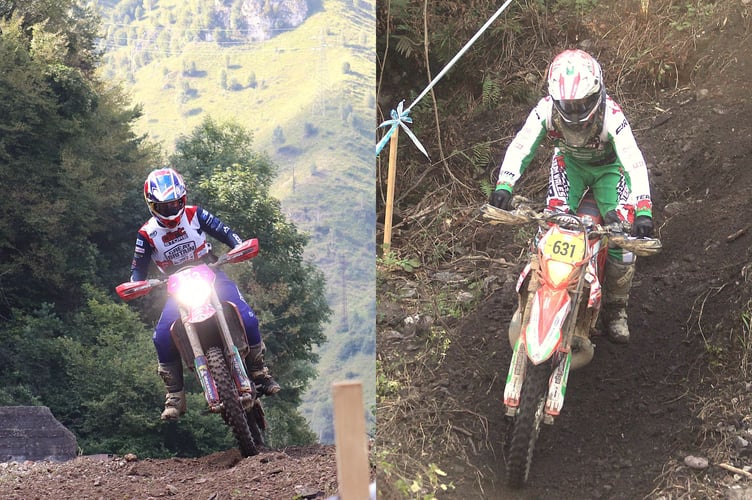 Left is Katie Walker of Leominster in her first ISDE and right is Cross Gates' Kris Price
