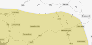 17-hour rain warning for parts of Breconshire tomorrow